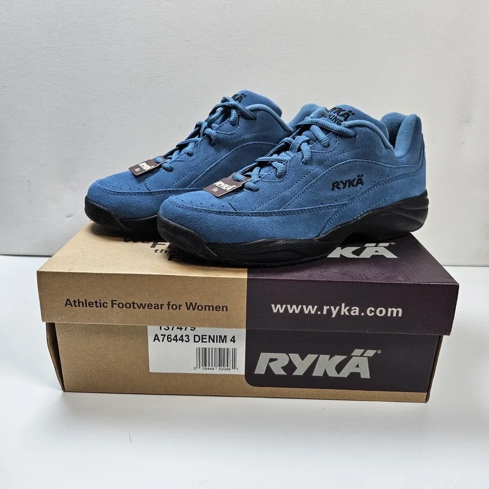 Ryka Walking Catalyst Suede Blue Lace‎ Up Hiking Sneakers Shoes Sz 7 M Nitracel